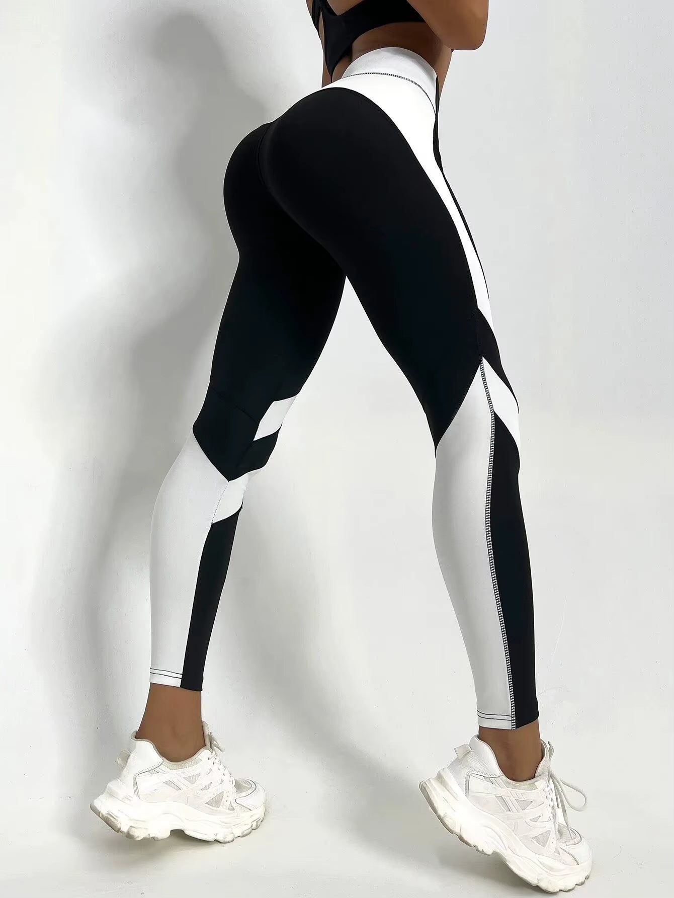 Colorblocked High Waist Yoga Pants Leggings for Women Tummy Control Workout Leggings for Women