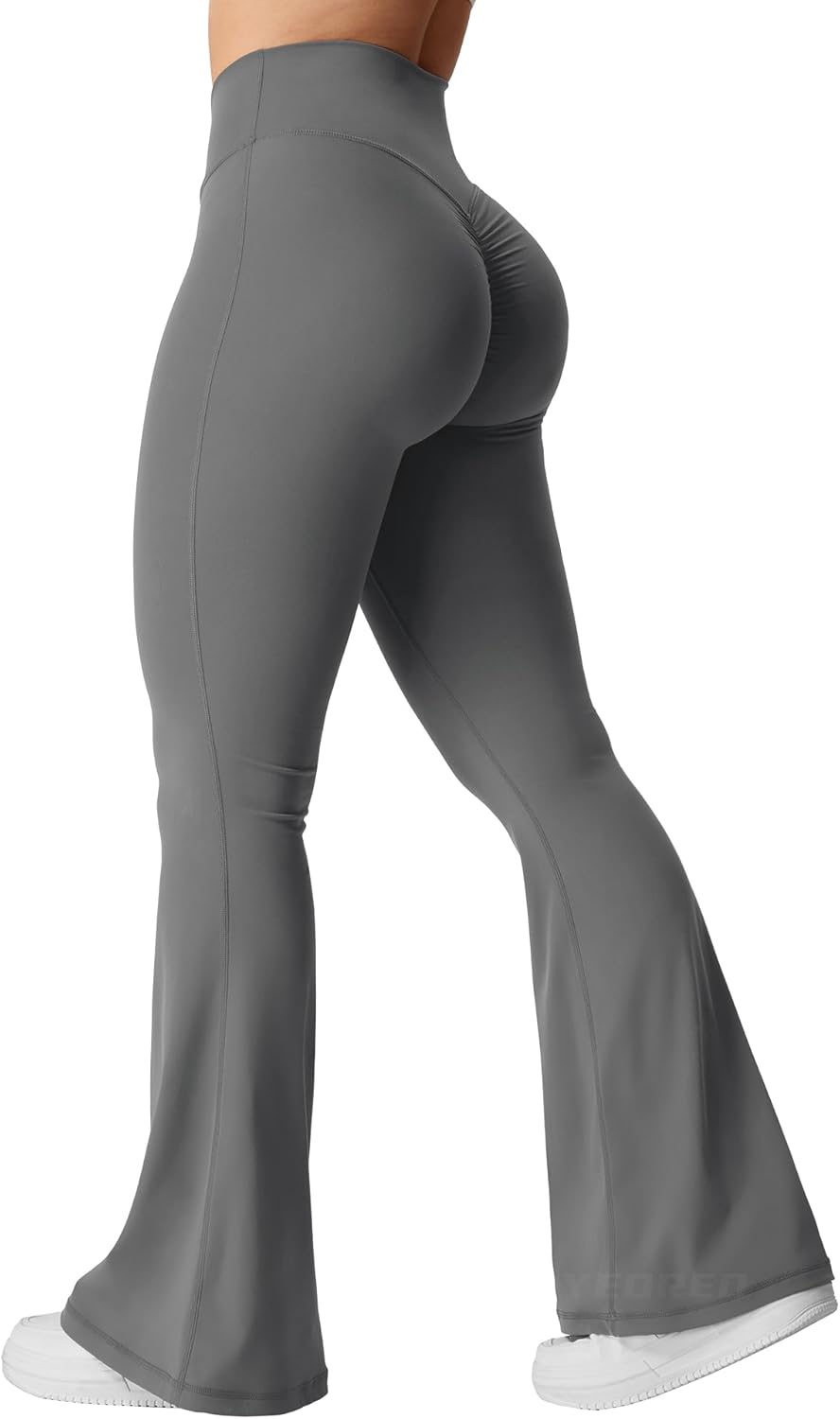Flare Scrunch Leggings for Women V Cross Waist Bell Bottom Yoga Pants Tummy Control Bootcut Workout Leggings