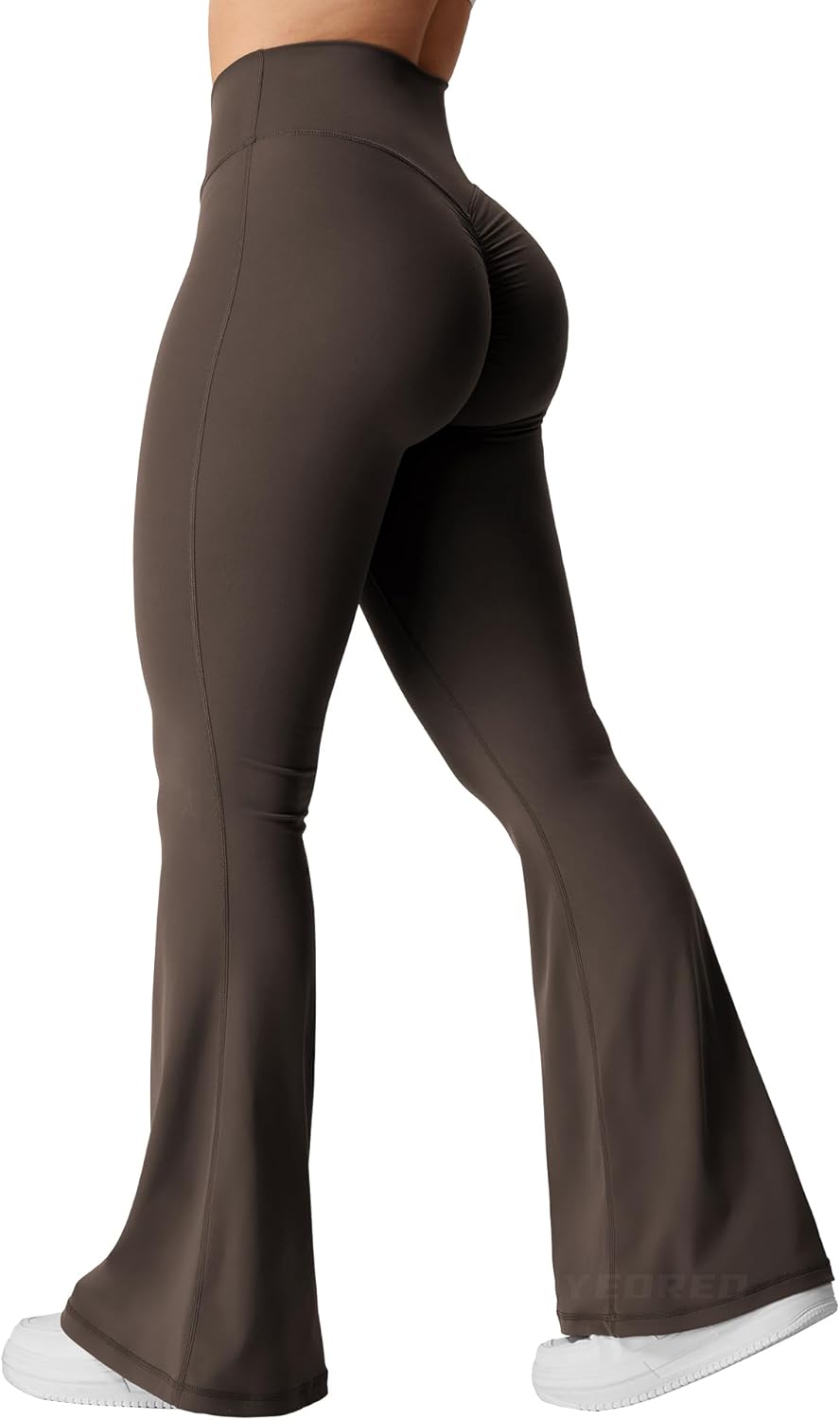 Flare Scrunch Leggings for Women V Cross Waist Bell Bottom Yoga Pants Tummy Control Bootcut Workout Leggings