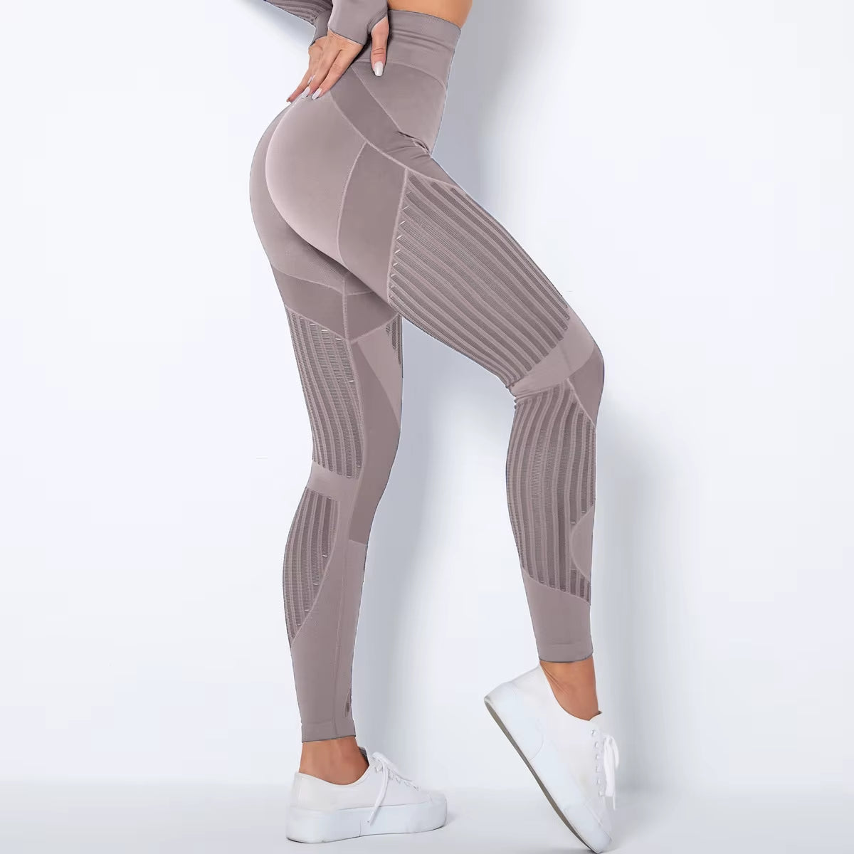 Fashion Mesh Leggings Women Fitness Workout Leggings High Waist Patchwork Legging Breathable Sportswear Jeggings