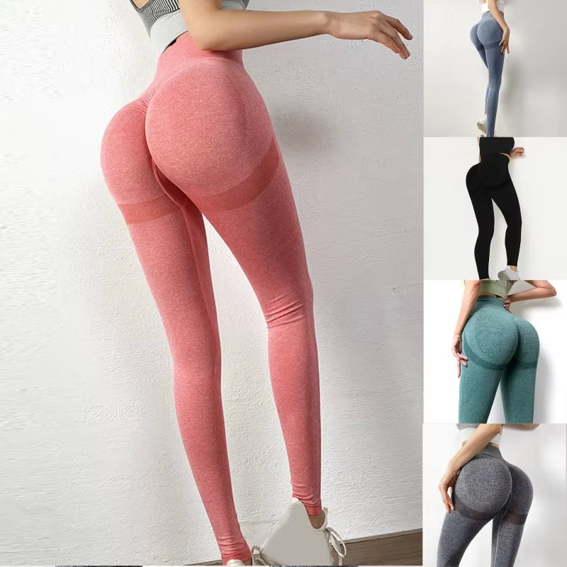 Fitness Women Sport Seamless Leggings High Waist Elastic Solid Yoga Leggings Gym Jogging Quick Dry Push up Slim Pants Female