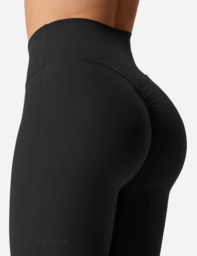 Flare Scrunch Leggings for Women V Cross Waist Bell Bottom Yoga Pants Tummy Control Bootcut Workout Leggings