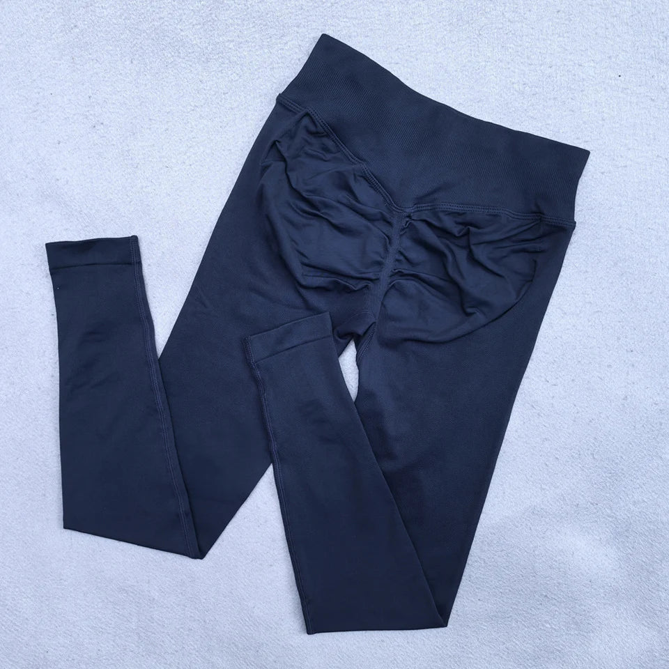 Womens Yoga Pants Seamless Mid High Waisted Tummy Control Butt Lifting Workout Leggings for Women Running
