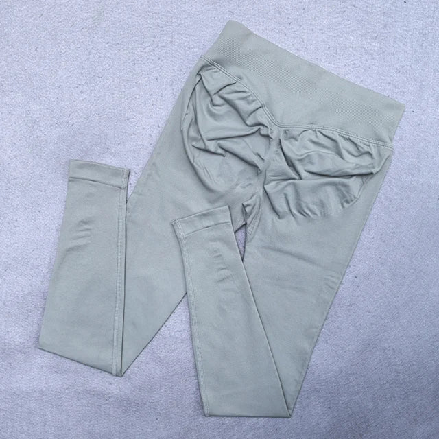 Womens Yoga Pants Seamless Mid High Waisted Tummy Control Butt Lifting Workout Leggings for Women Running