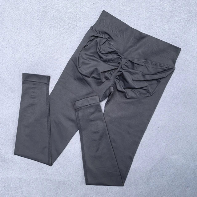 Womens Yoga Pants Seamless Mid High Waisted Tummy Control Butt Lifting Workout Leggings for Women Running