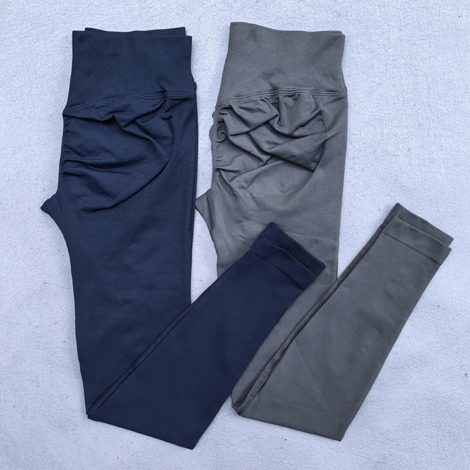Womens Yoga Pants Seamless Mid High Waisted Tummy Control Butt Lifting Workout Leggings for Women Running