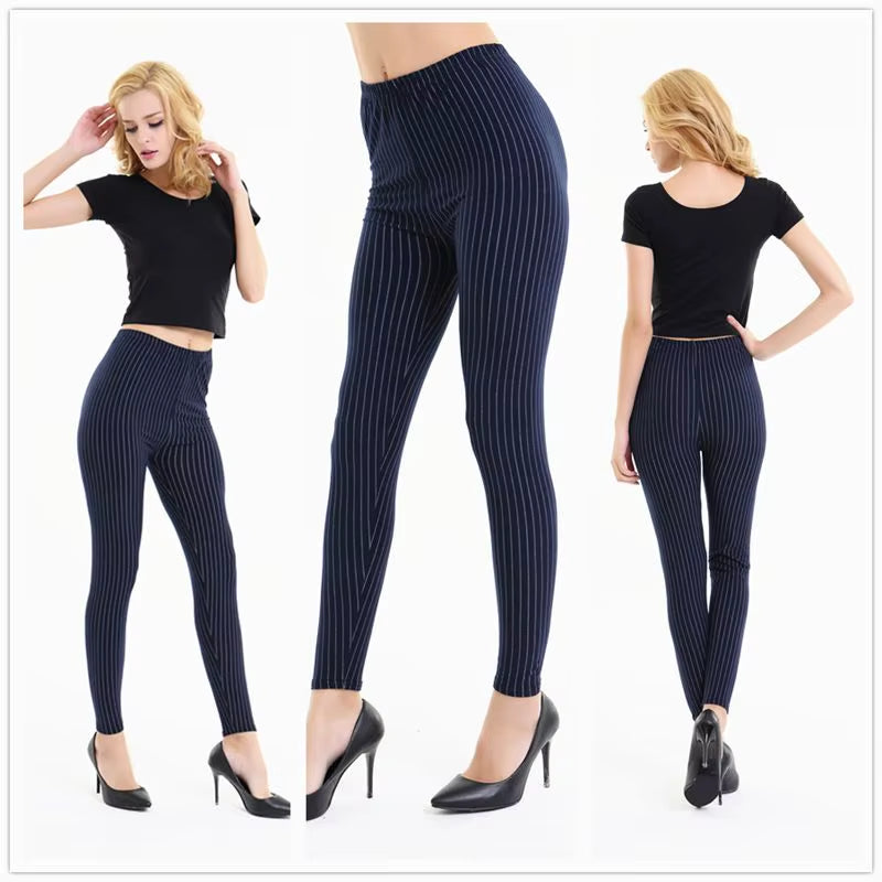 2020 Female Fitness Leggings Women Spring Fall Print Striped Plaid Leggings Lady Sexy Slim Pencil Pants Calzas Deportivas Leggin