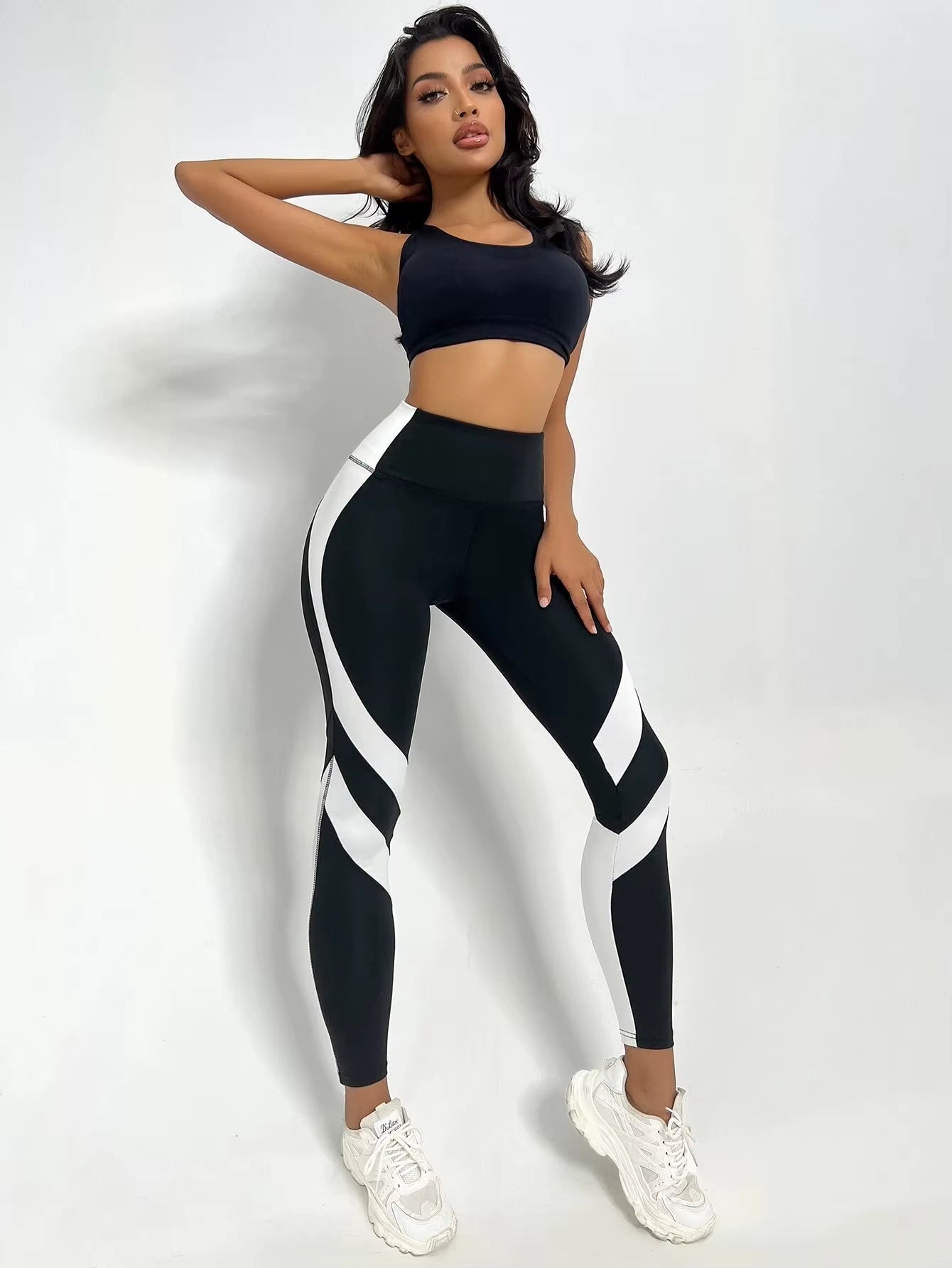 Colorblocked High Waist Yoga Pants Leggings for Women Tummy Control Workout Leggings for Women