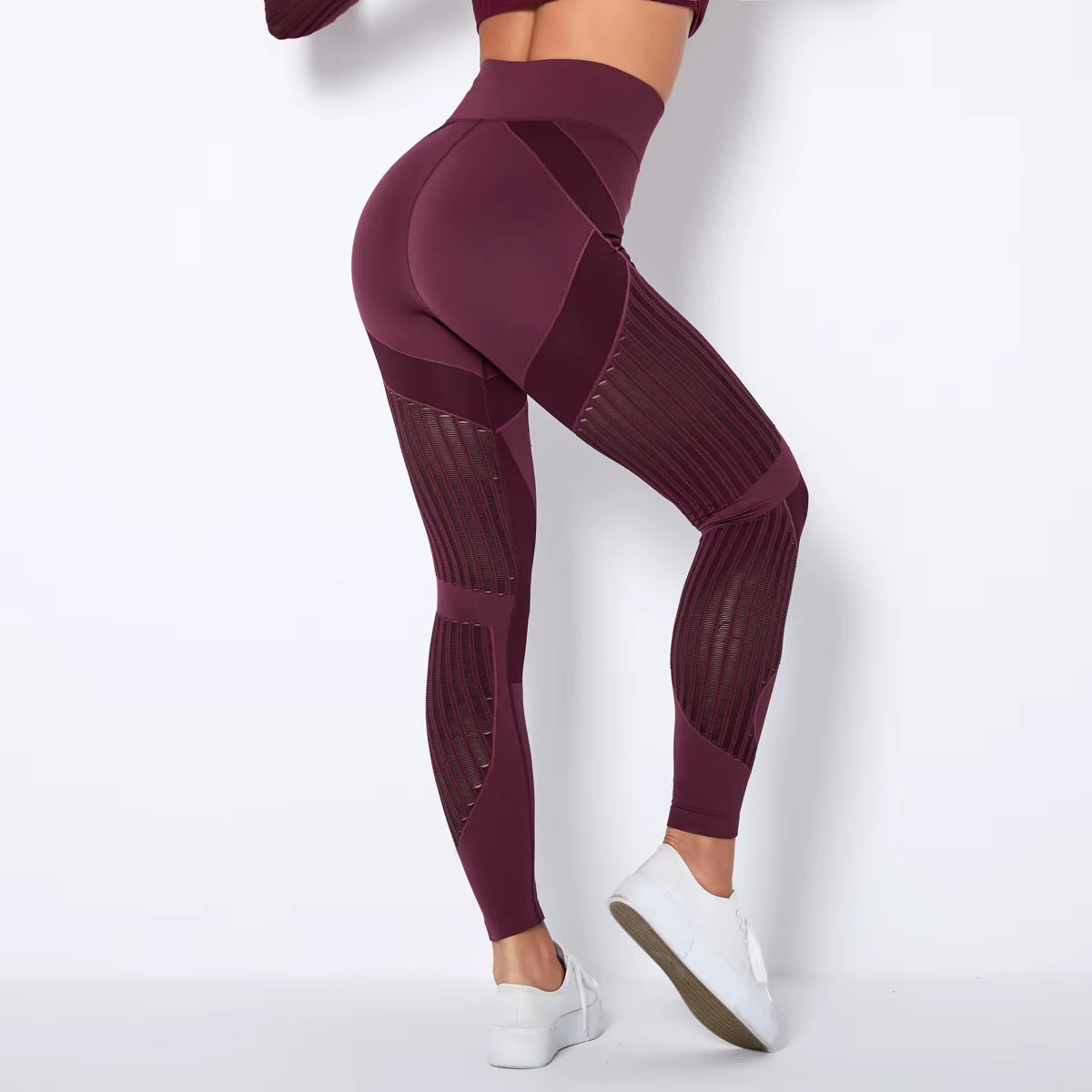 Fashion Mesh Leggings Women Fitness Workout Leggings High Waist Patchwork Legging Breathable Sportswear Jeggings