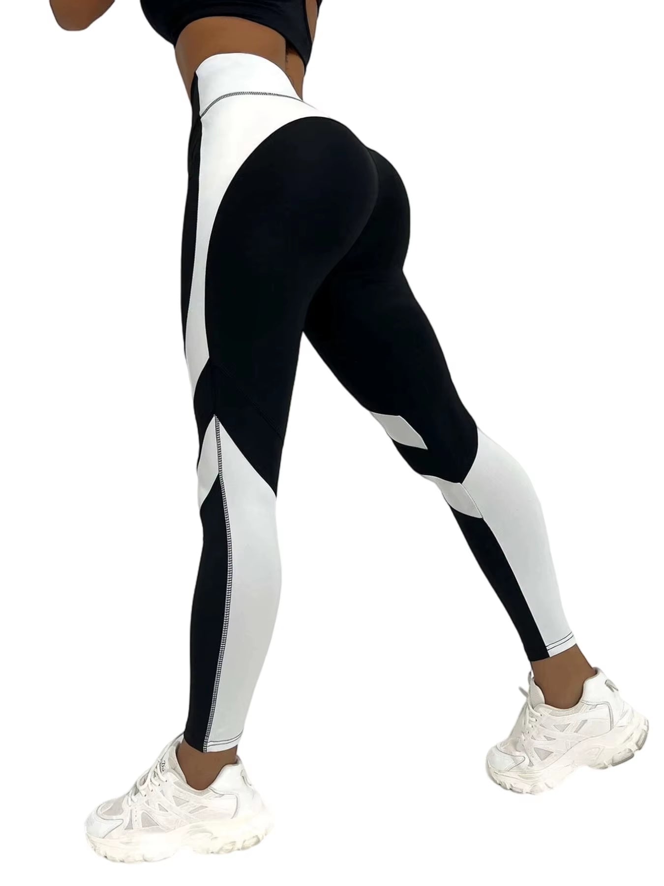 Colorblocked High Waist Yoga Pants Leggings for Women Tummy Control Workout Leggings for Women