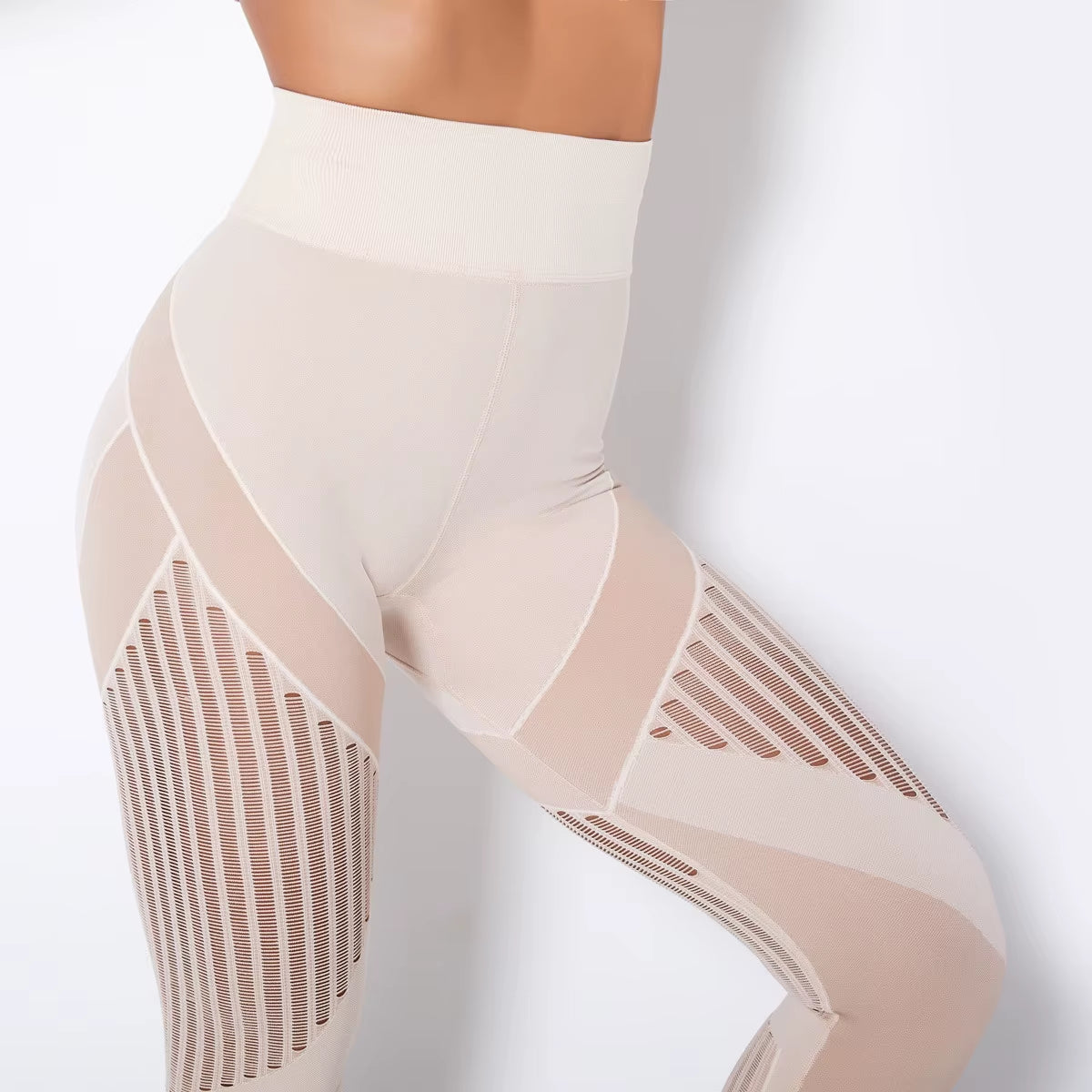 Fashion Mesh Leggings Women Fitness Workout Leggings High Waist Patchwork Legging Breathable Sportswear Jeggings