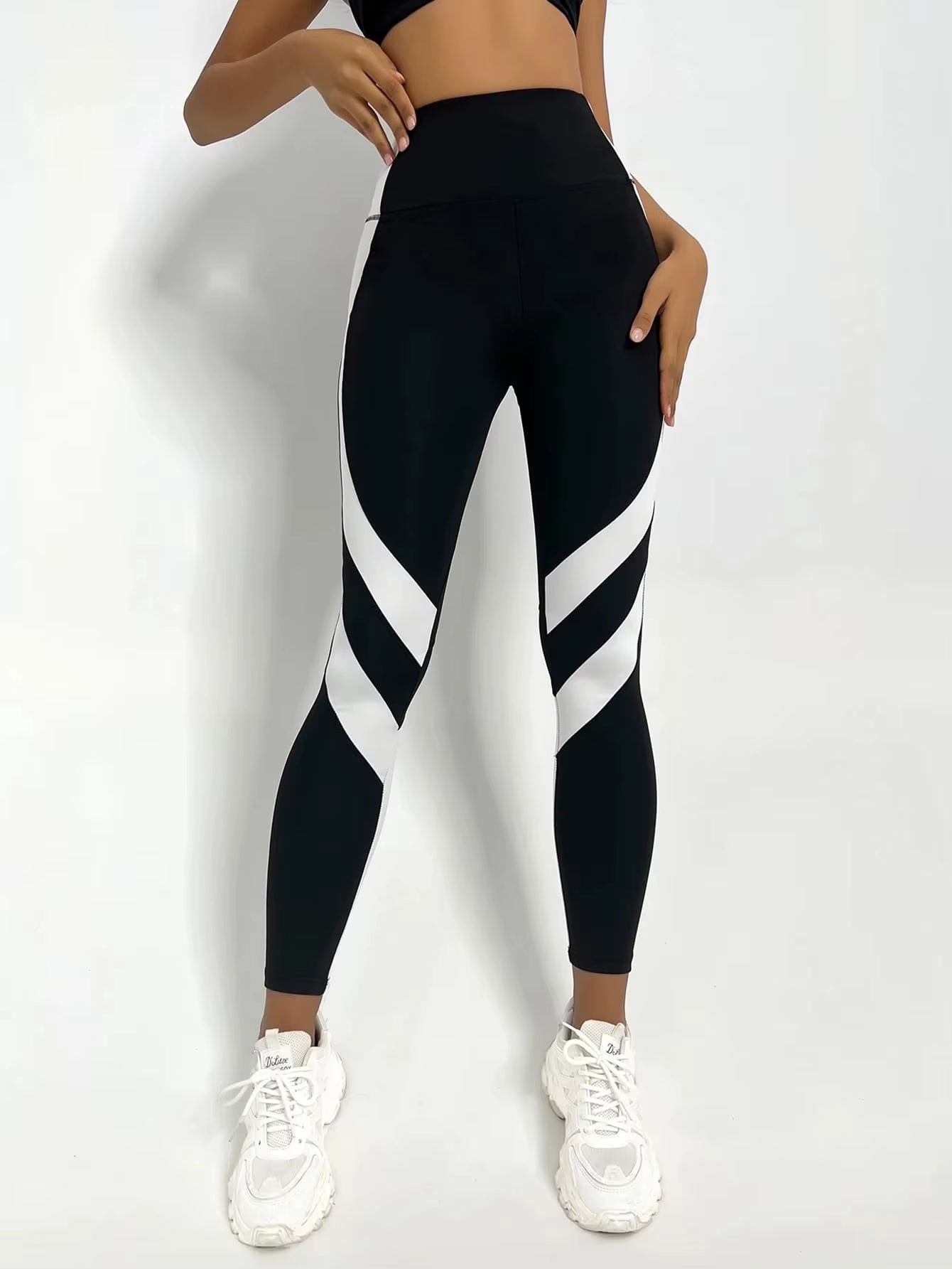Colorblocked High Waist Yoga Pants Leggings for Women Tummy Control Workout Leggings for Women
