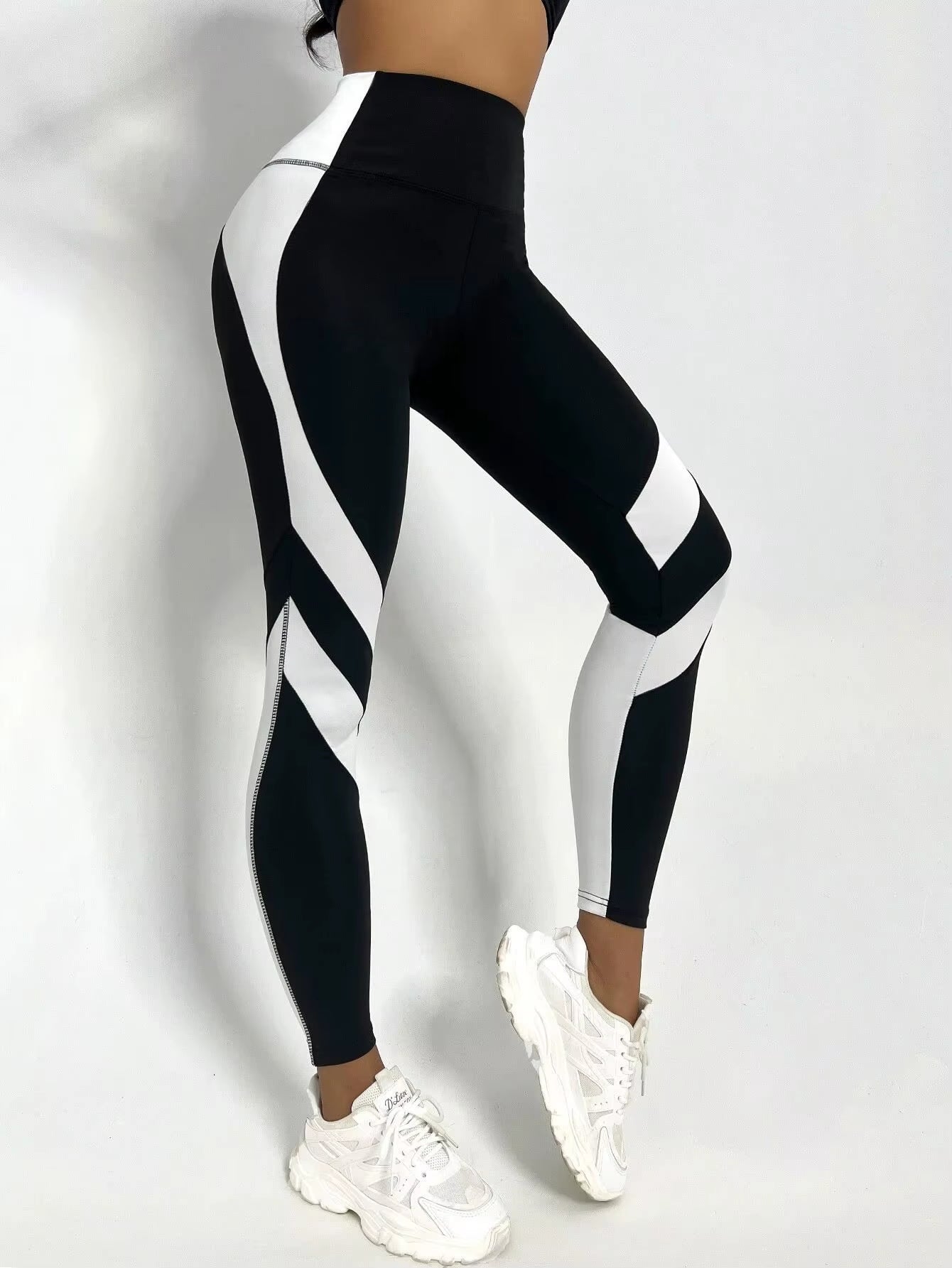 Colorblocked High Waist Yoga Pants Leggings for Women Tummy Control Workout Leggings for Women
