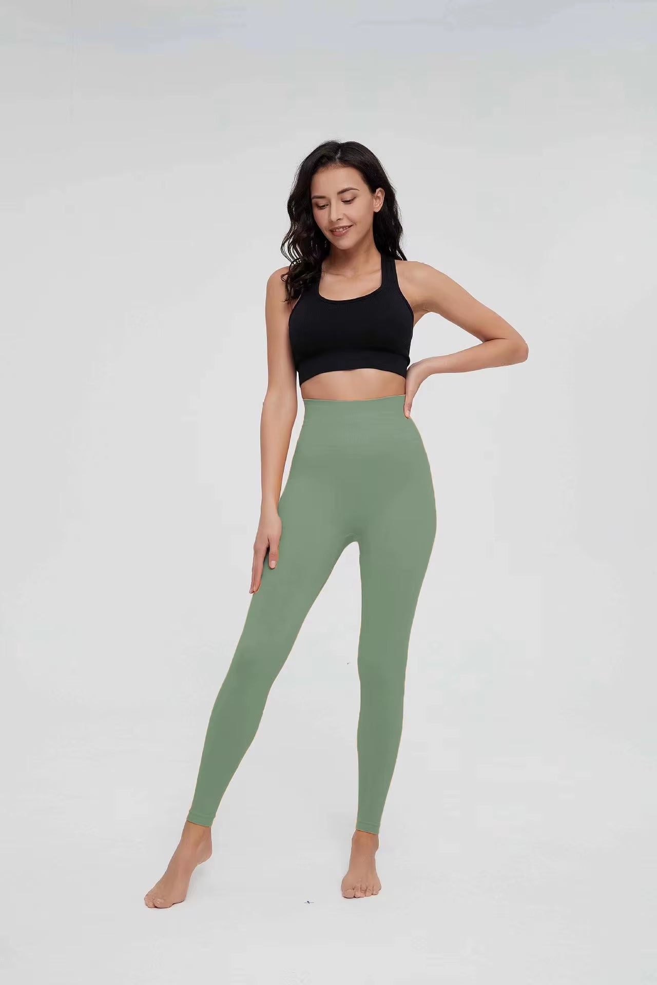 Seamless Knitted Leggings Women High Waist Sports Pants High Elastic Gym Workout Running Leggings Sexy Hip Liftting Leggings