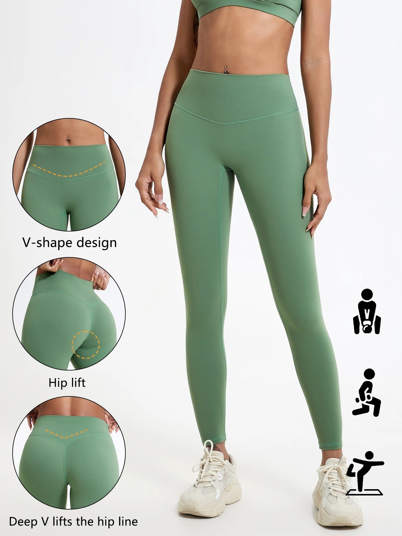 Super Soft Fabrics High Waist Leggings Quick-Dry Gym Yoga Pants Running Workout Tights Push Up Sports Leggings Women