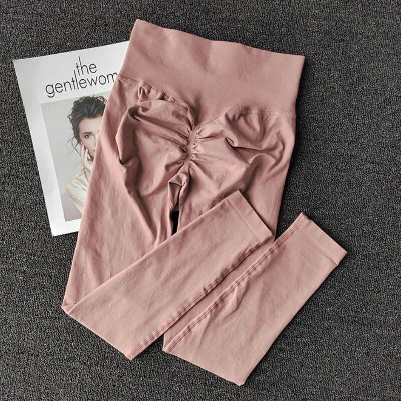Seamless High Waisted Leggings Sport Through Yoga Hip Lifting Gym Running Quick Dry Pants Scrunch Butt Pants