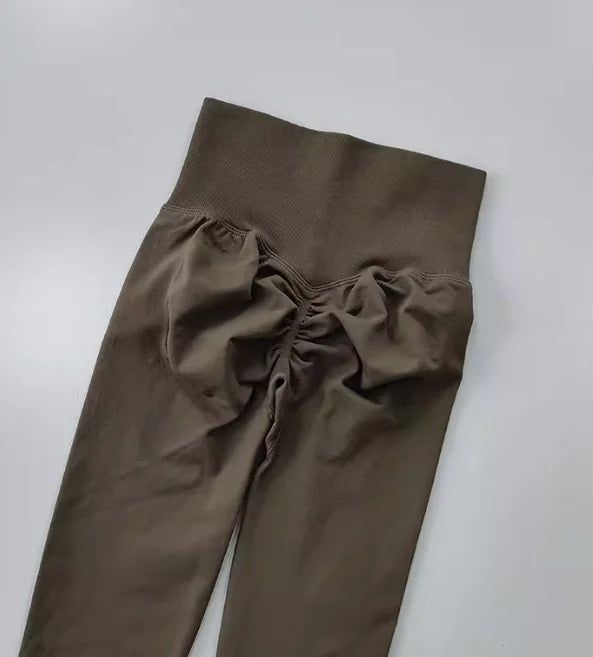 Seamless High Waisted Leggings Sport Through Yoga Hip Lifting Gym Running Quick Dry Pants Scrunch Butt Pants