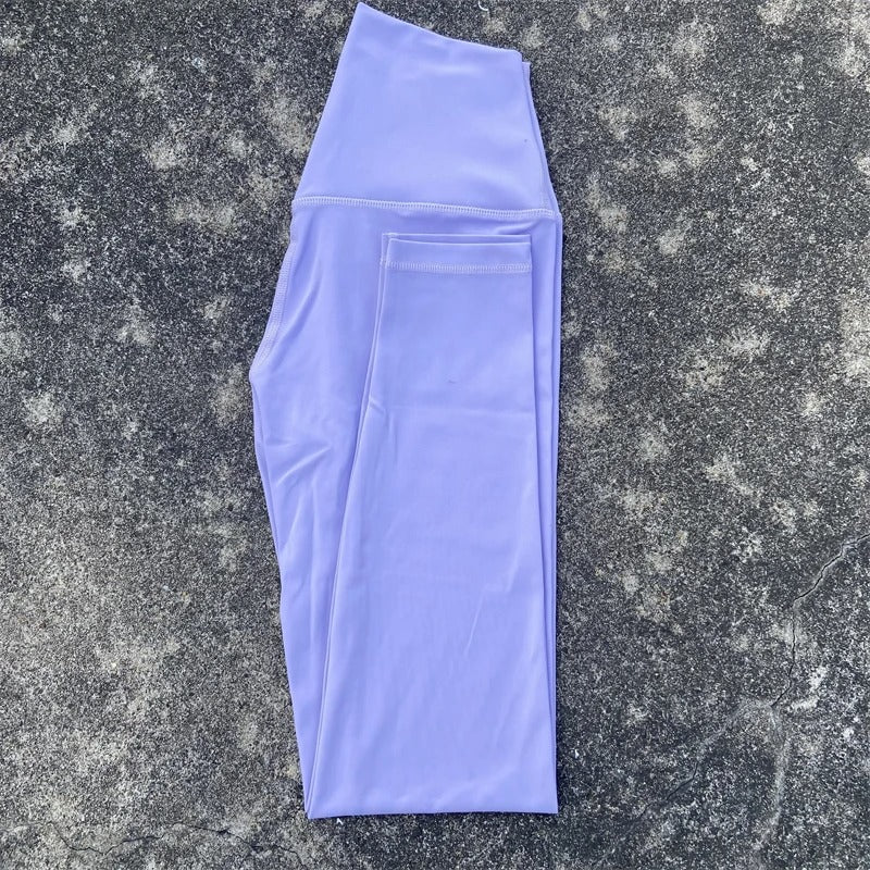 25" Yoga Sports Leggings With Pockets Women's Gym High Waist Tights Plus Size Fitness Soft Yoga Pants Running Training Trousers