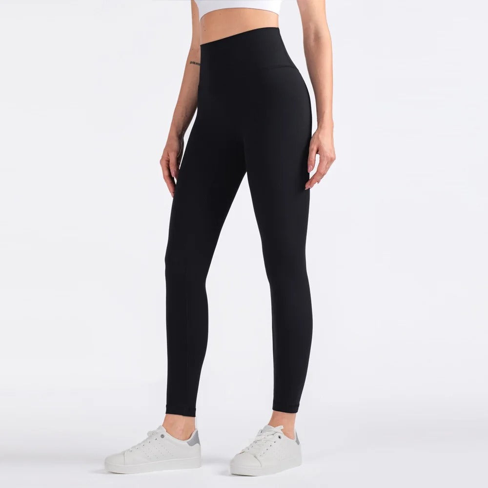 Solid Color High Waist Yoga Legging Athletic soft Women Sport Pant Tight Butter Gym Comprehensive Training Jog Back Waist Pocket