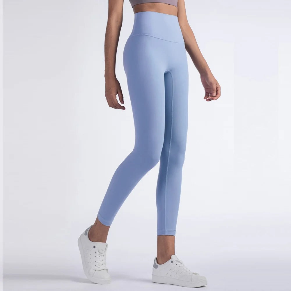 Solid Color High Waist Yoga Legging Athletic soft Women Sport Pant Tight Butter Gym Comprehensive Training Jog Back Waist Pocket