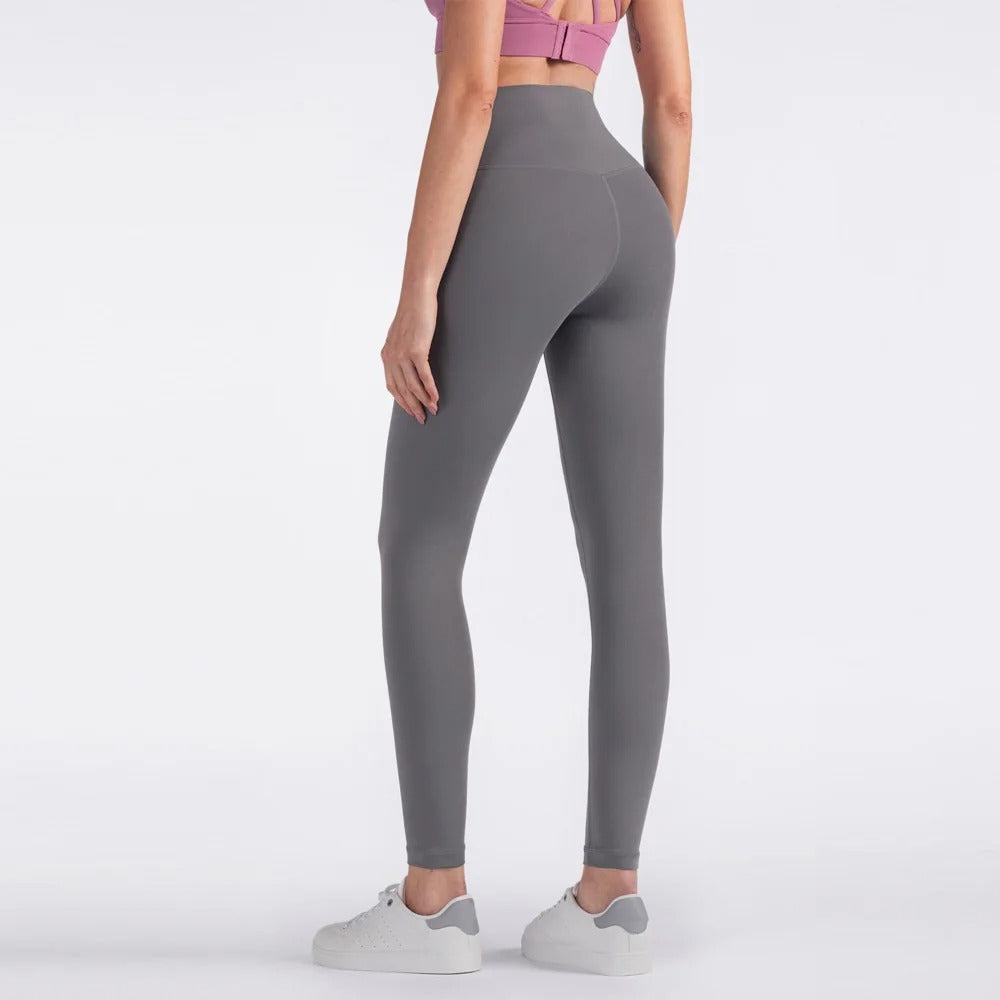Solid Color High Waist Yoga Legging Athletic soft Women Sport Pant Tight Butter Gym Comprehensive Training Jog Back Waist Pocket