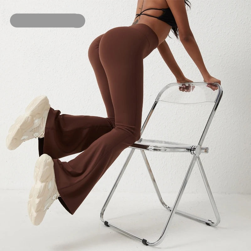 Flare Leggings Yoga Pants Women Bell-bottoms Yoga Trousers High Waist Fitness Pants Stretch Gym Casual Sports