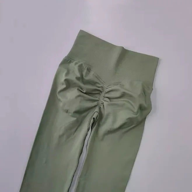 Seamless High Waisted Leggings Sport Through Yoga Hip Lifting Gym Running Quick Dry Pants Scrunch Butt Pants