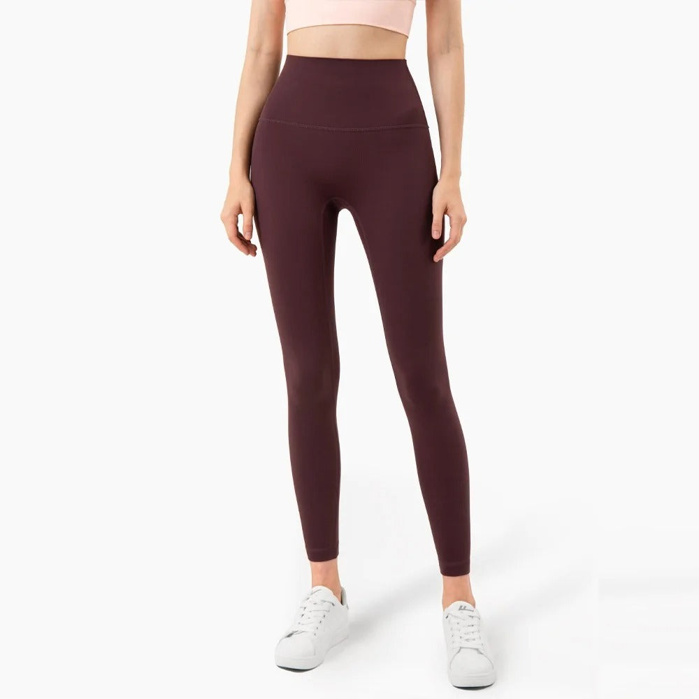 Solid Color High Waist Yoga Legging Athletic soft Women Sport Pant Tight Butter Gym Comprehensive Training Jog Back Waist Pocket