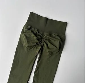 Seamless High Waisted Leggings Sport Through Yoga Hip Lifting Gym Running Quick Dry Pants Scrunch Butt Pants