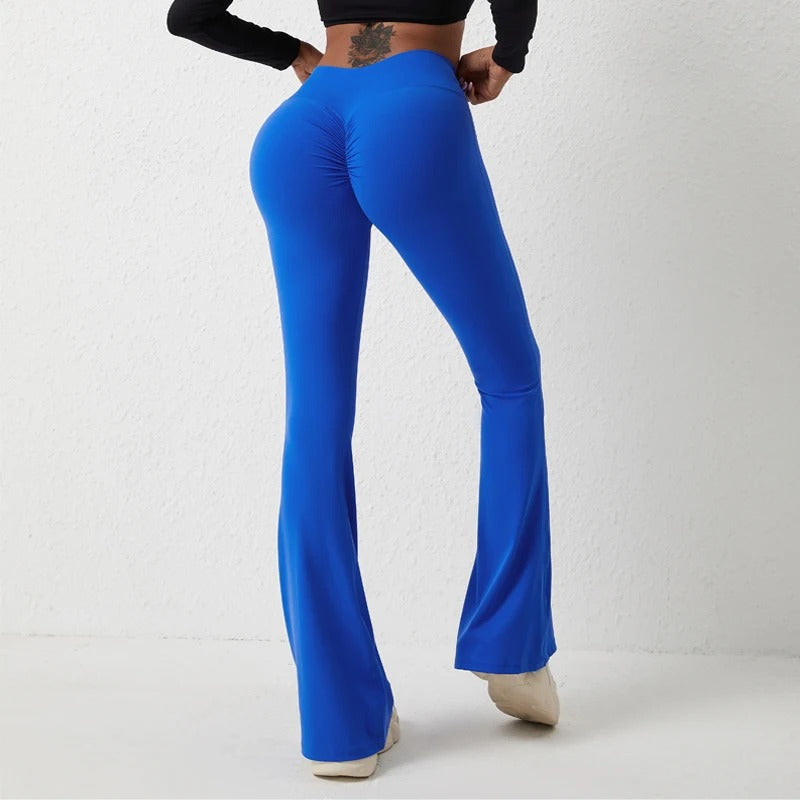 Flare Leggings Yoga Pants Women Bell-bottoms Yoga Trousers High Waist Fitness Pants Stretch Gym Casual Sports