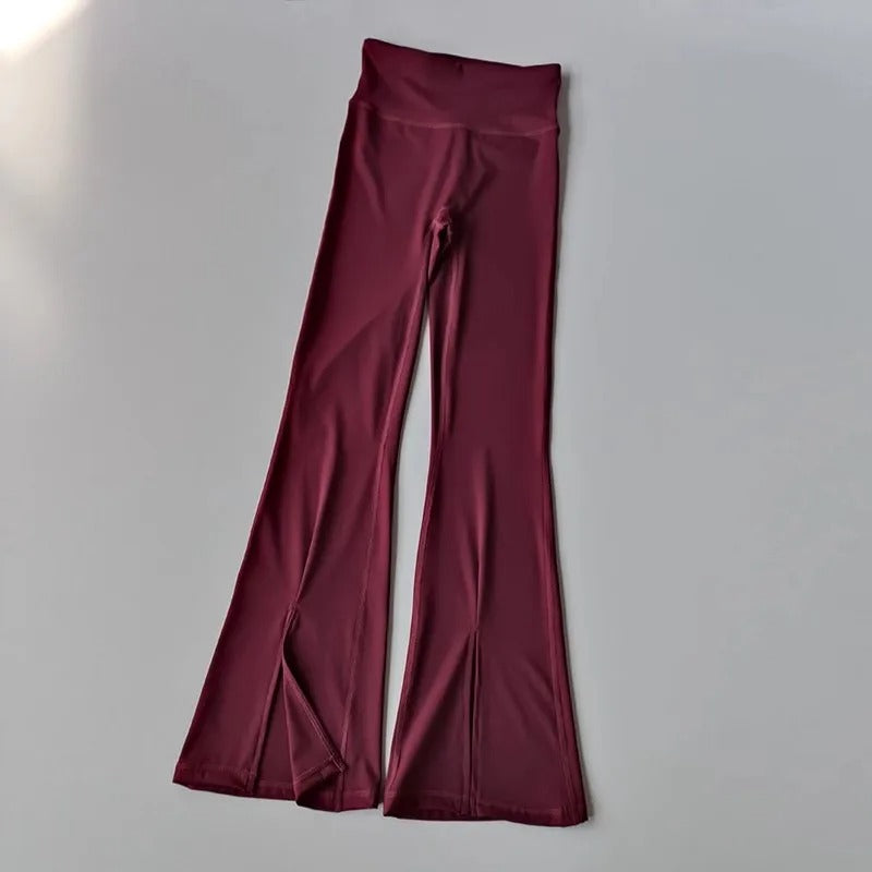 Women's Gym Leggings Slim Yoga Pants High Waist Wide leg Pants Sports bell bottoms Breathable Bell bottom flared Yoga Leggings