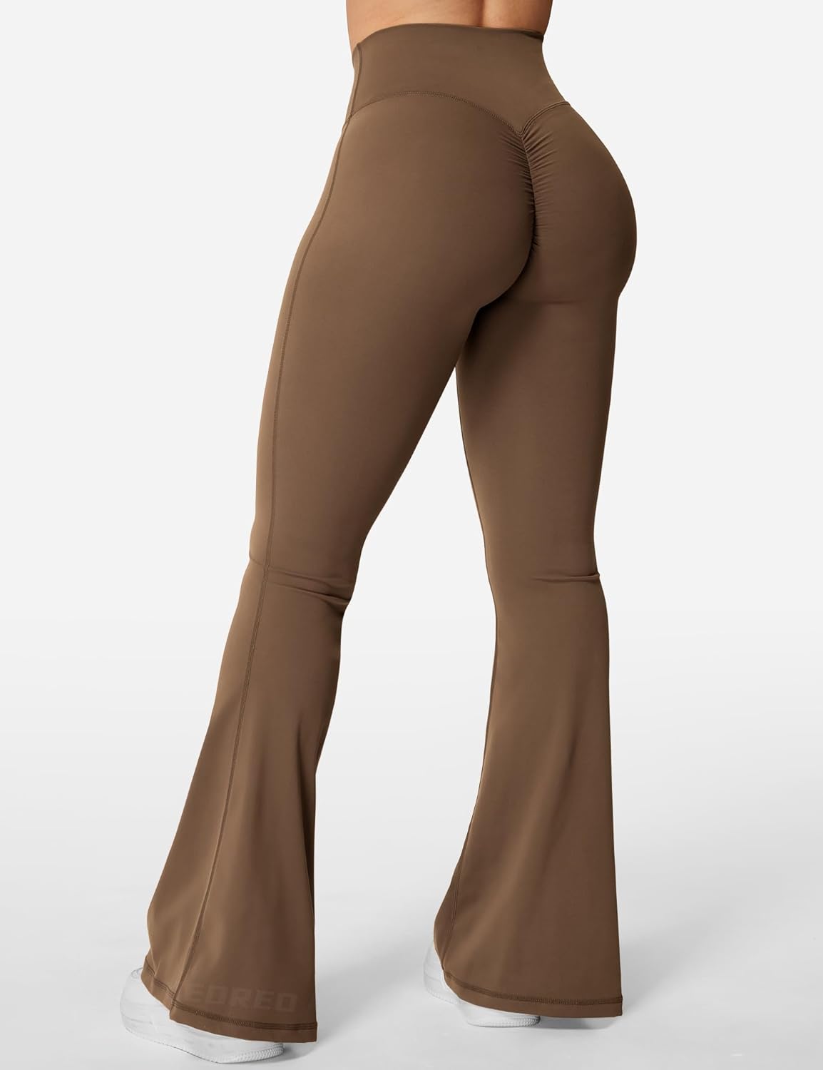 Flare Scrunch Leggings for Women V Cross Waist Bell Bottom Yoga Pants Tummy Control Bootcut Workout Leggings